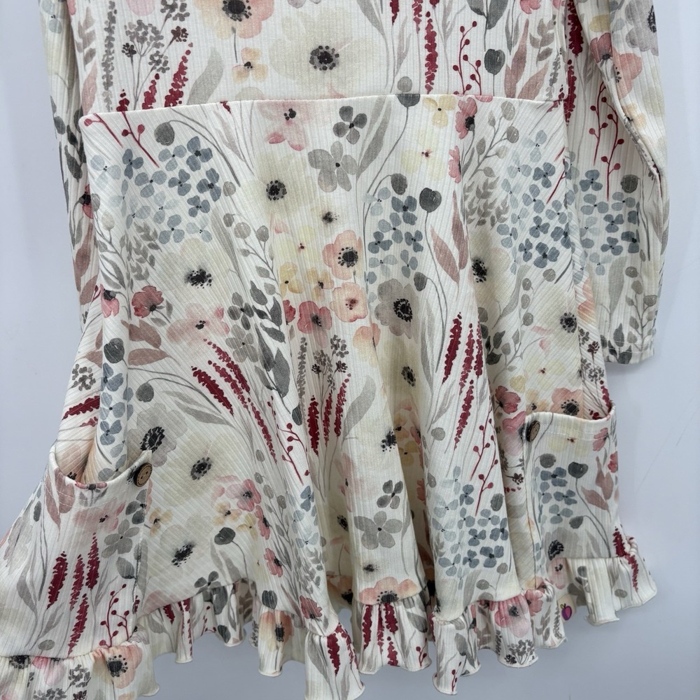 NWOT‎ Cheeky Plum Long Sleeve Floral Dress Girl's Size 5T Pockets Ribbed - Picture 4 of 6